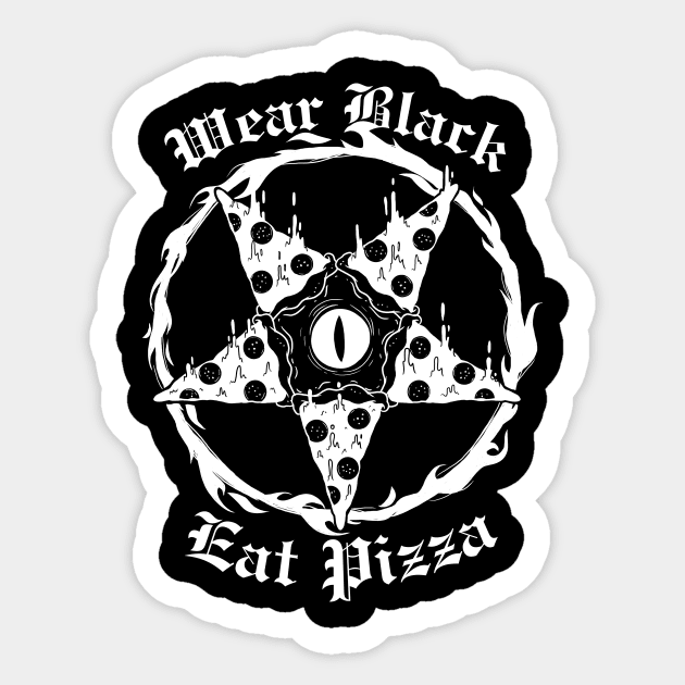 Pizzatanic Wear Black Eat Pizza Satan Baphometh Pentagram Sticker by Juandamurai